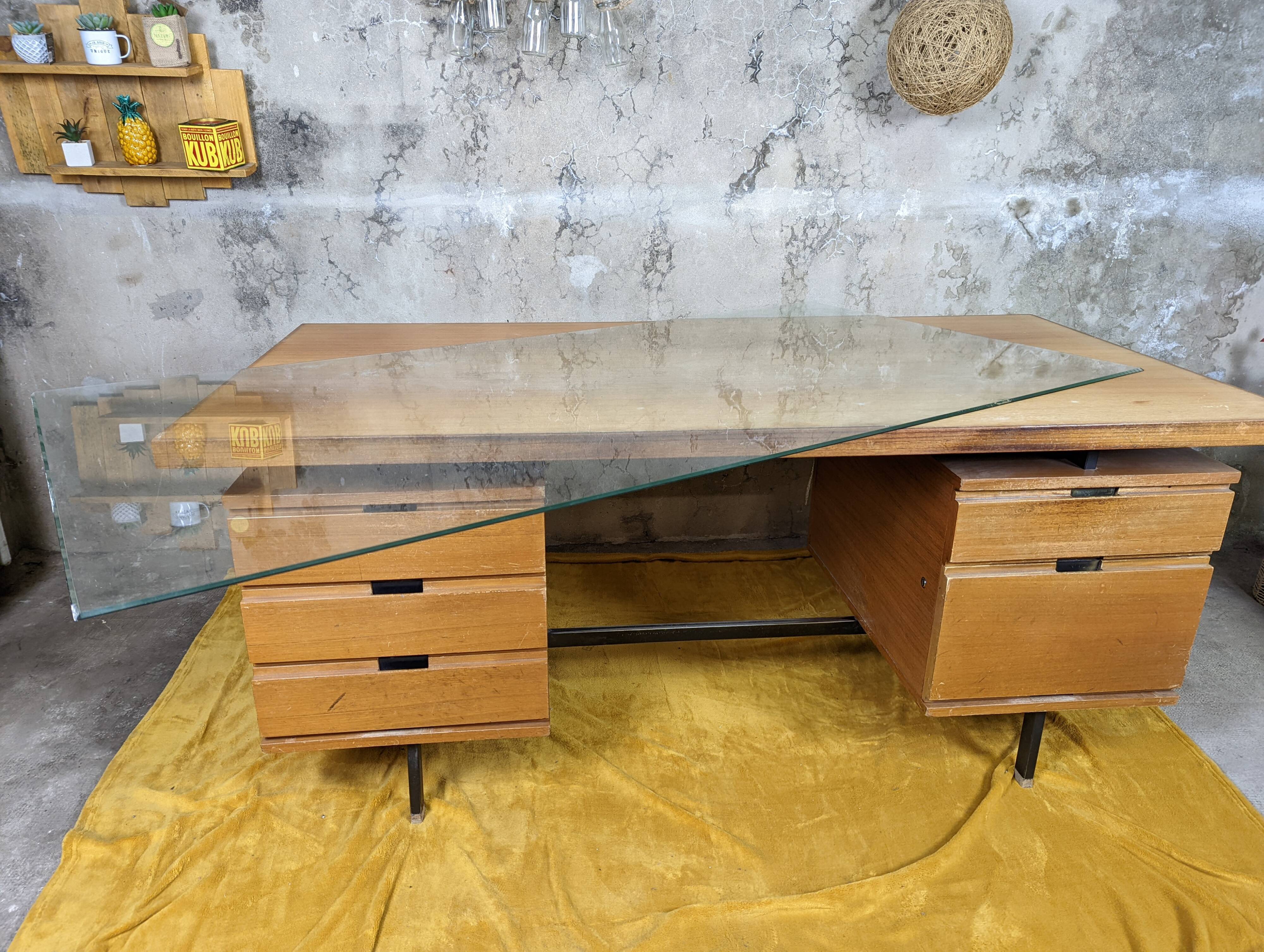 Minvielle desk in mahogany pierre guariche