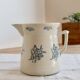 Large antique Saint-Uze pitcher / steel clay terrine Saint-Uze floral pattern
