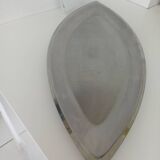 Plat de service ovale en inox massif 18-10. Guy Degrenne