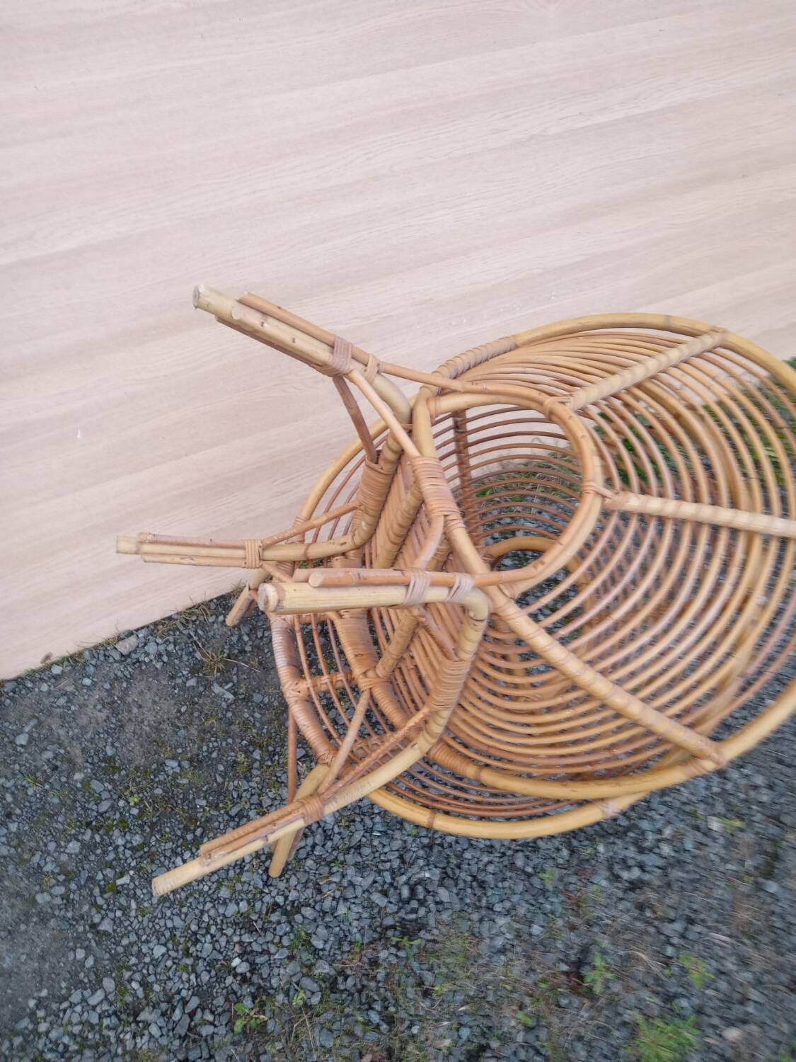 Pair of rattan armchairs