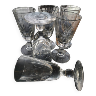 6 verres ancien bistrot absinthe