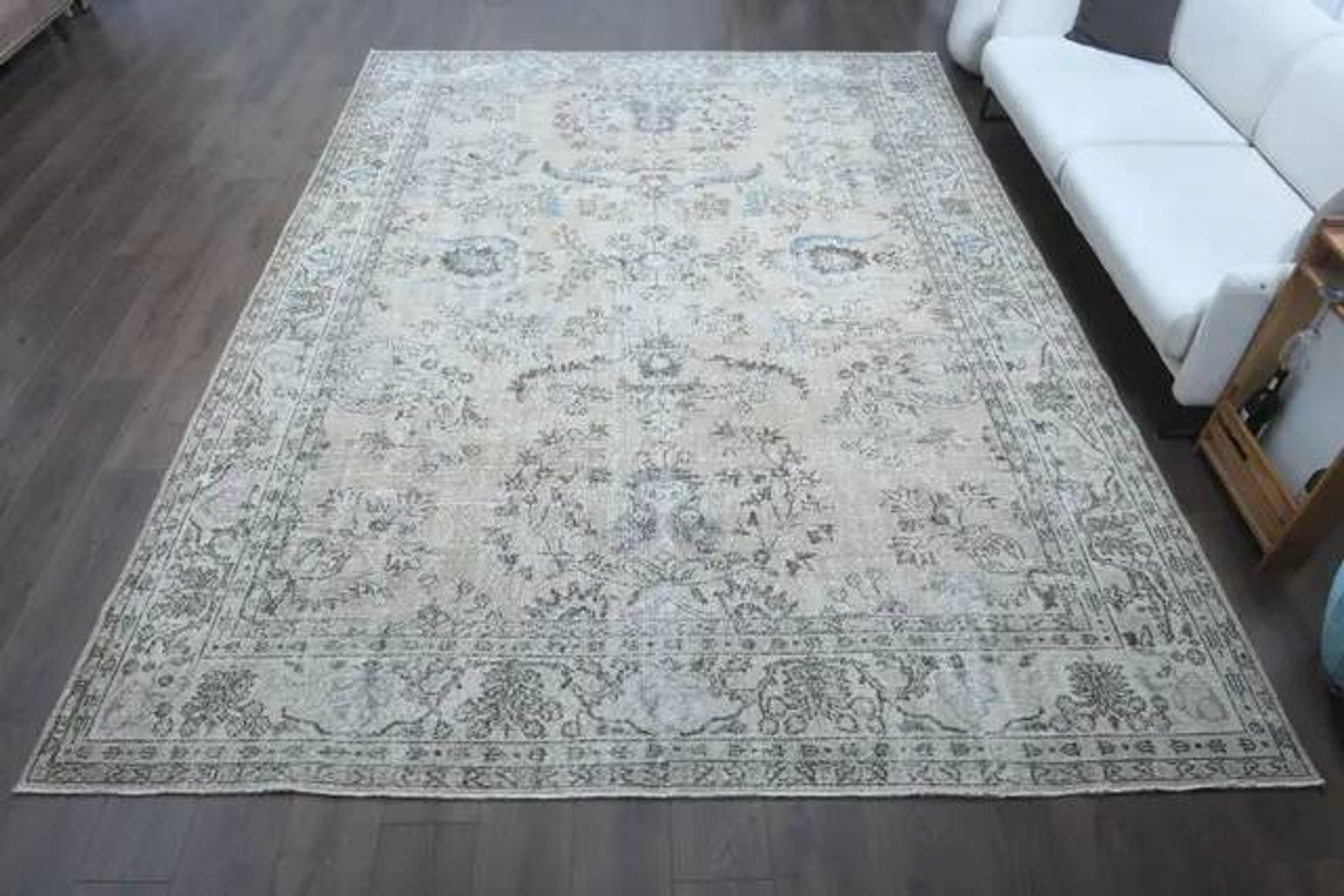 1970s Vintage Persian Handmade Wool Cotton Brown Area Rug 271x371