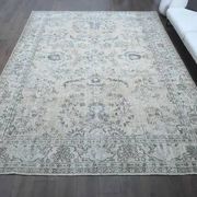 1970s Vintage Persian Handmade Wool Cotton Brown Area Rug 271x371