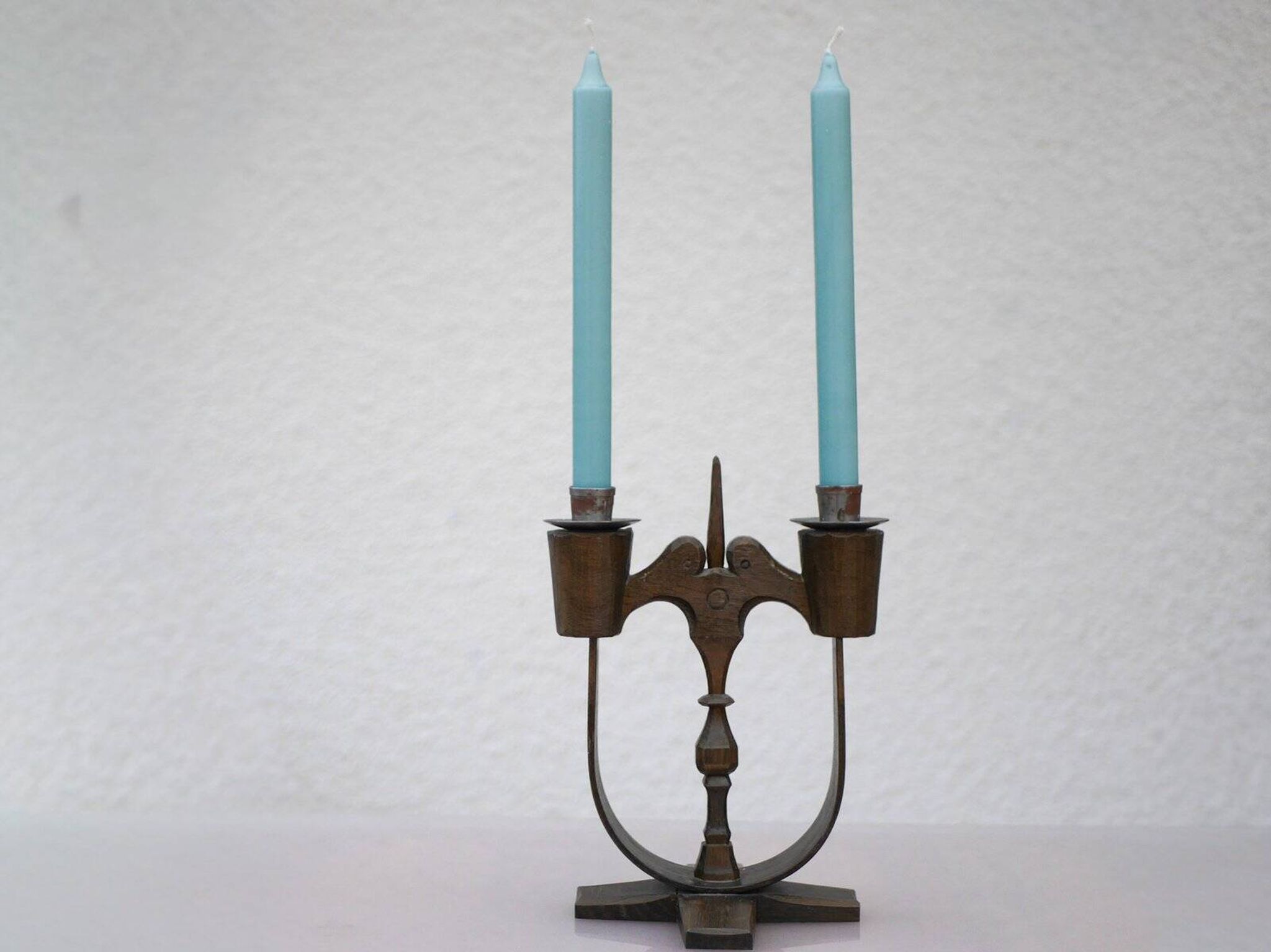 Swedish wooden candleholders from Taserud, 1955, set of 2