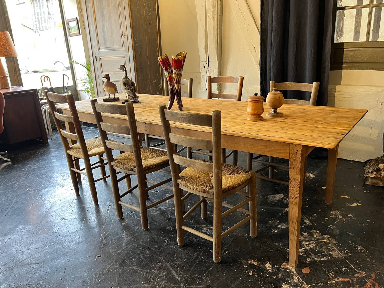 Lot of 6 straw chairs from the end of the 19th century