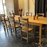 Lot of 6 straw chairs from the end of the 19th century
