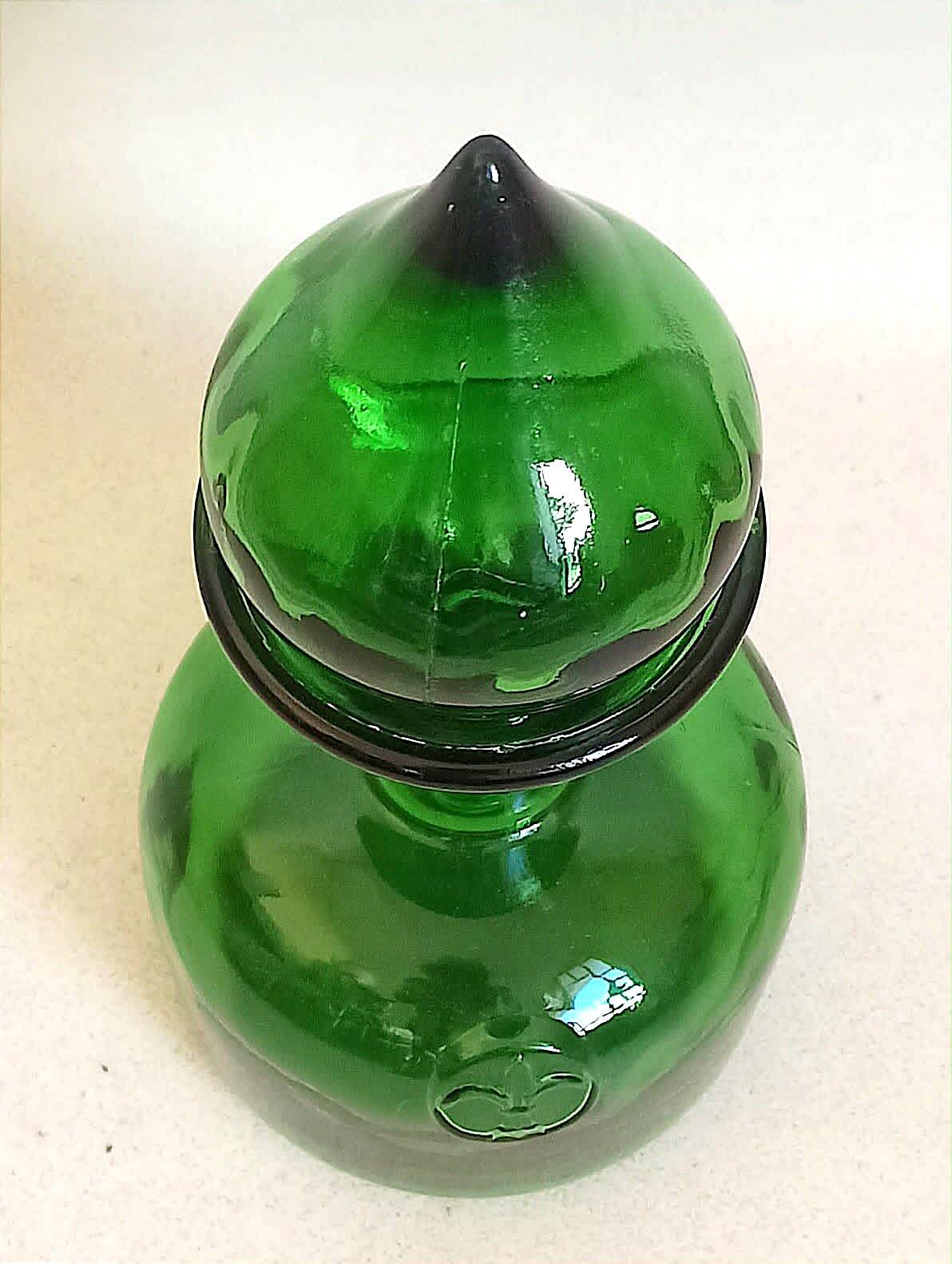 Carafe with stopper Empoli green 1970s Height 27 cm