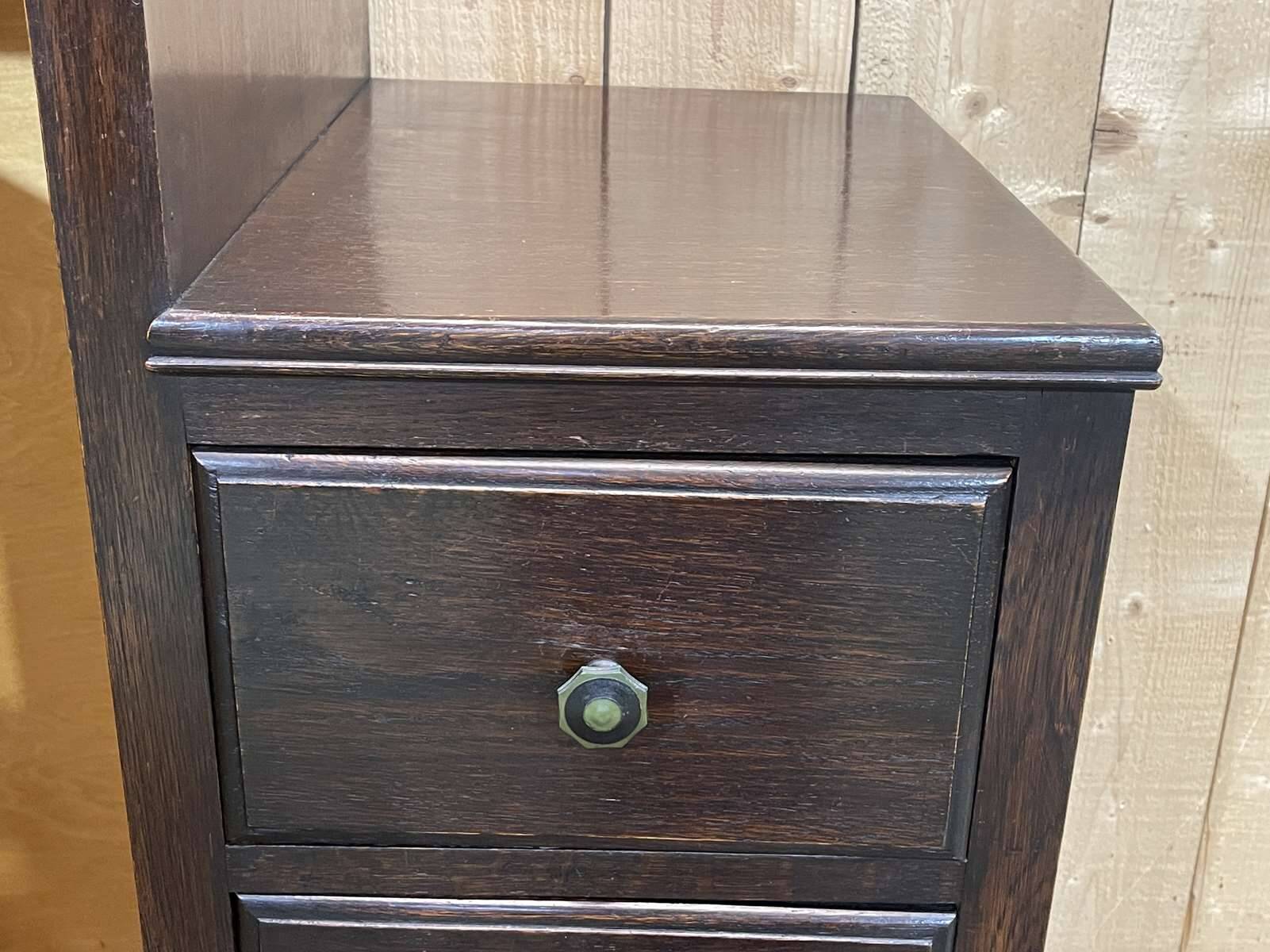 English oak wardrobe with drawers from the 1950s