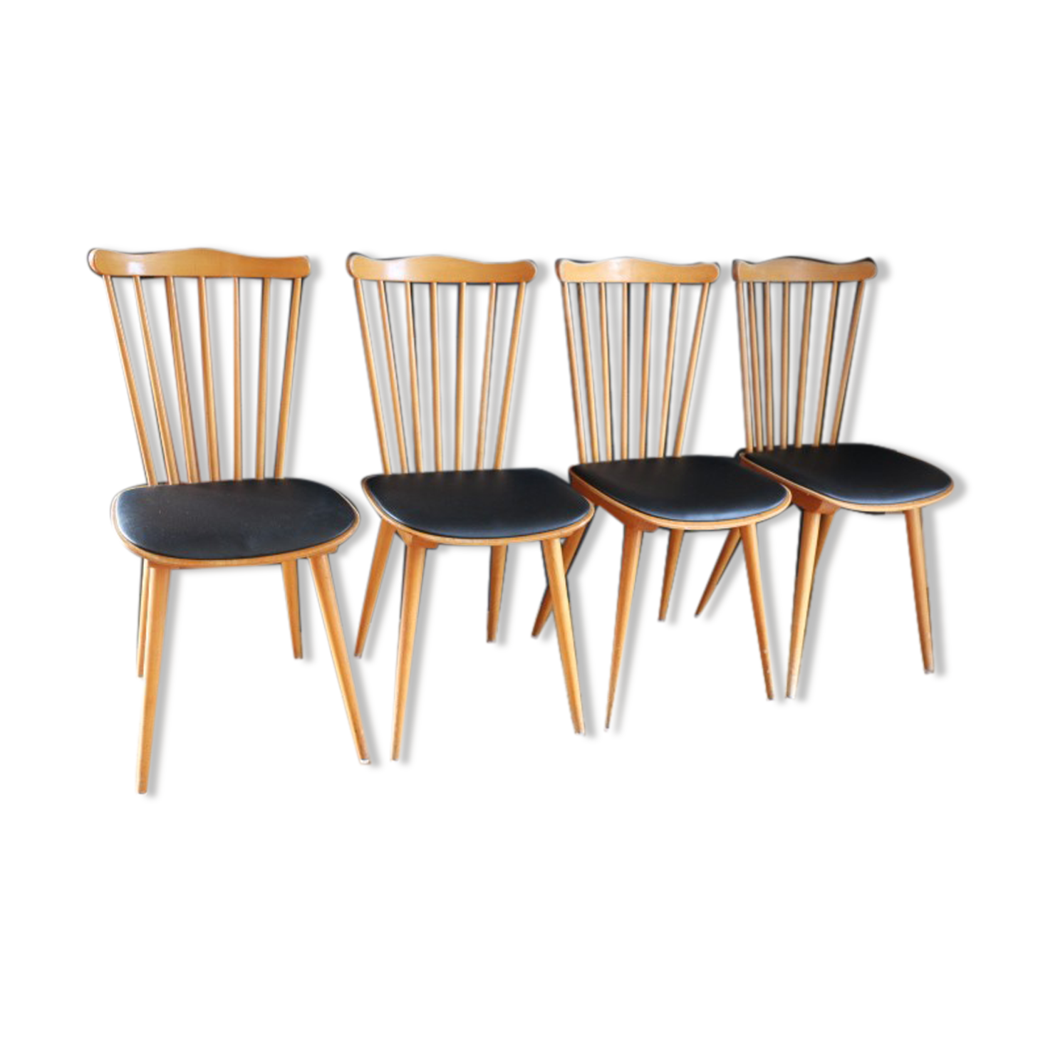 4 chairs baumann v5 skaï black light beech