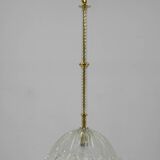 Glass and brass pendant, italy, 1970s