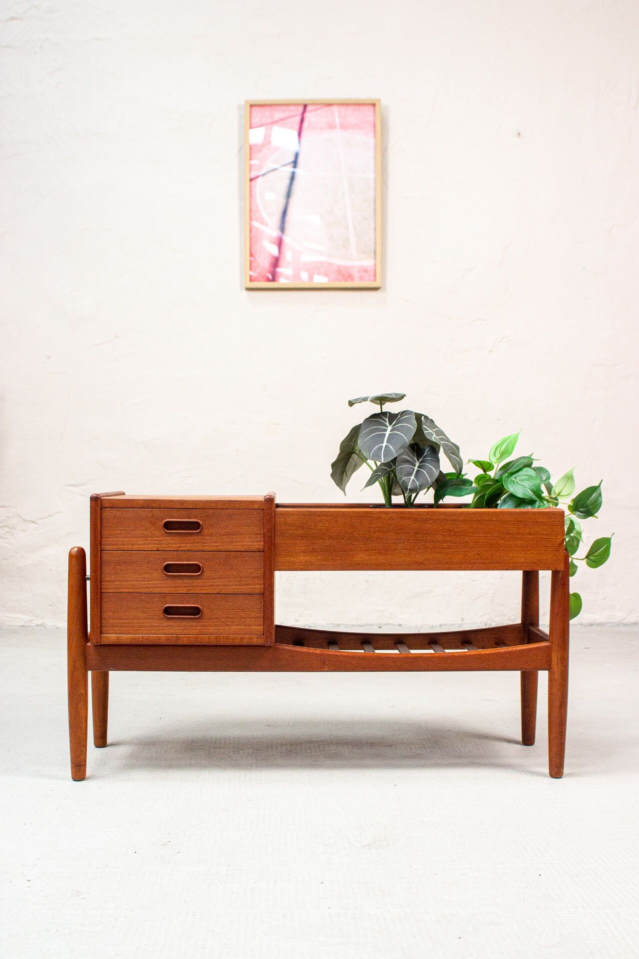 Arne Wahl Iversen plant bench chest of drawers vintage teak Danish 60s