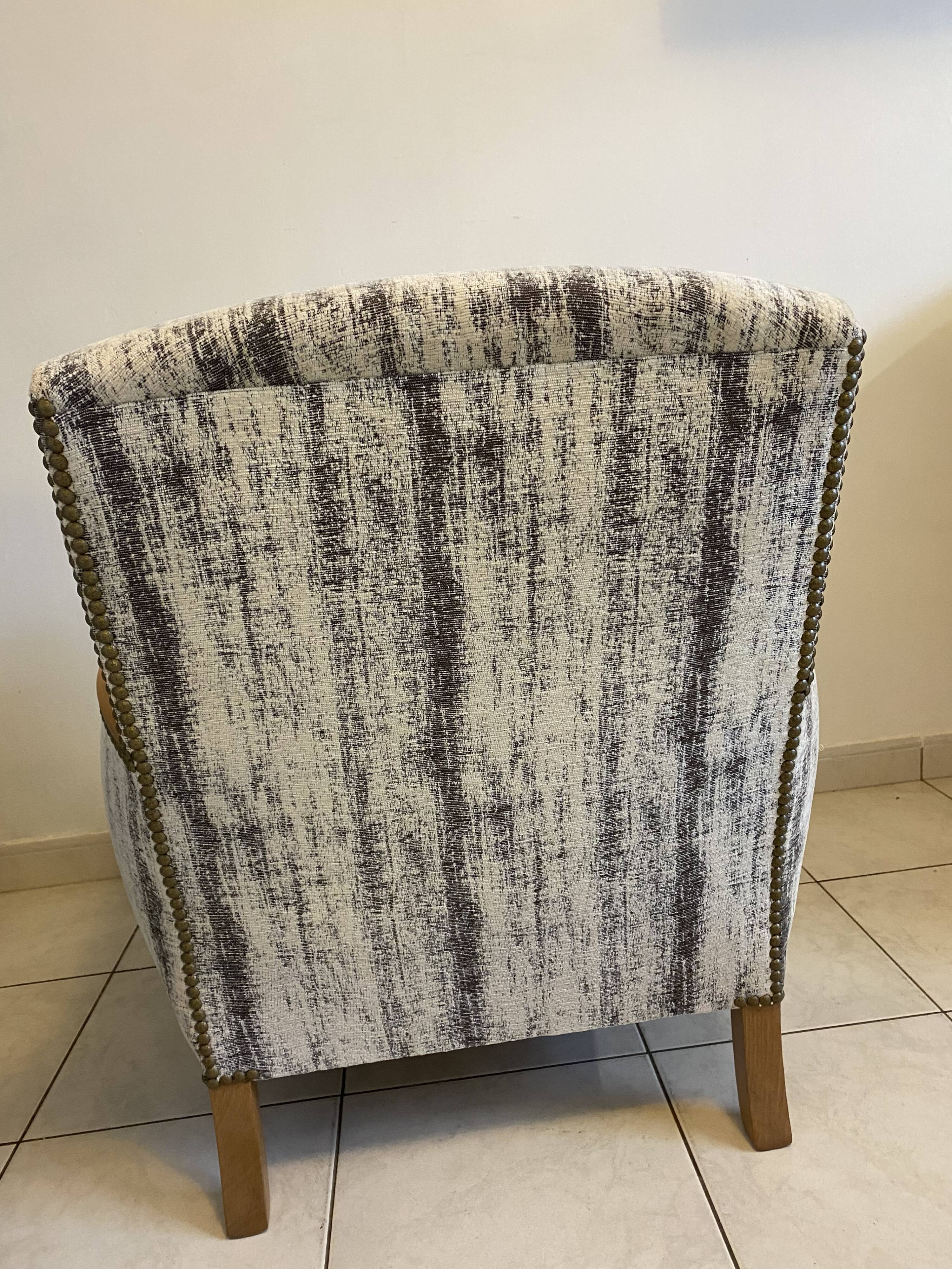 Fauteuil Art Déco en tissu vert