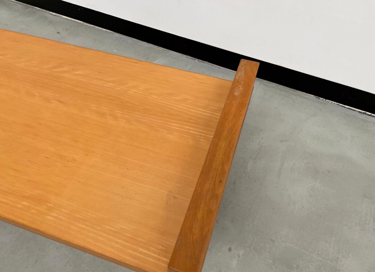 Modernist 1980s oak veneer coffee table