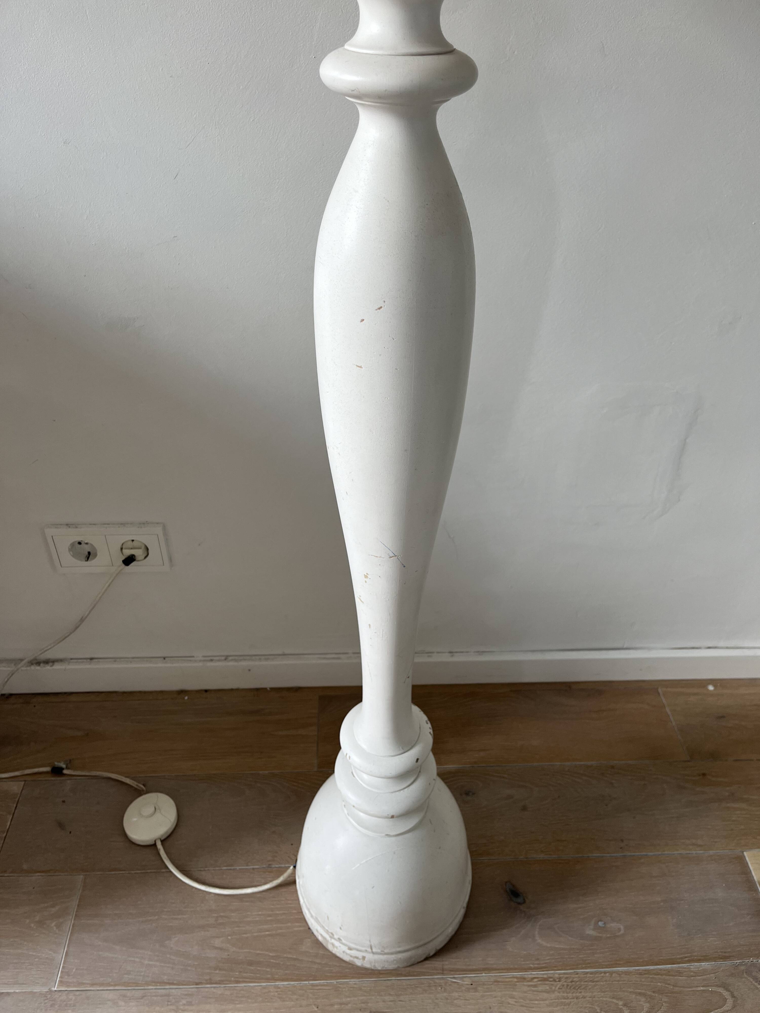 Vintage white wooden floor lamp