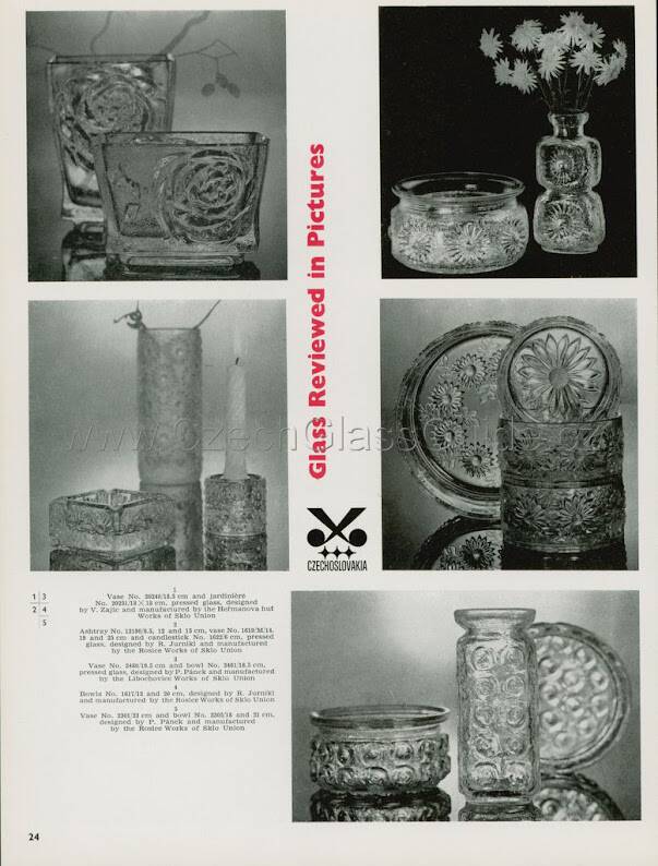 Pressed Glass Vase Flowers by Pavel Panek / Czech Republic / 1973
