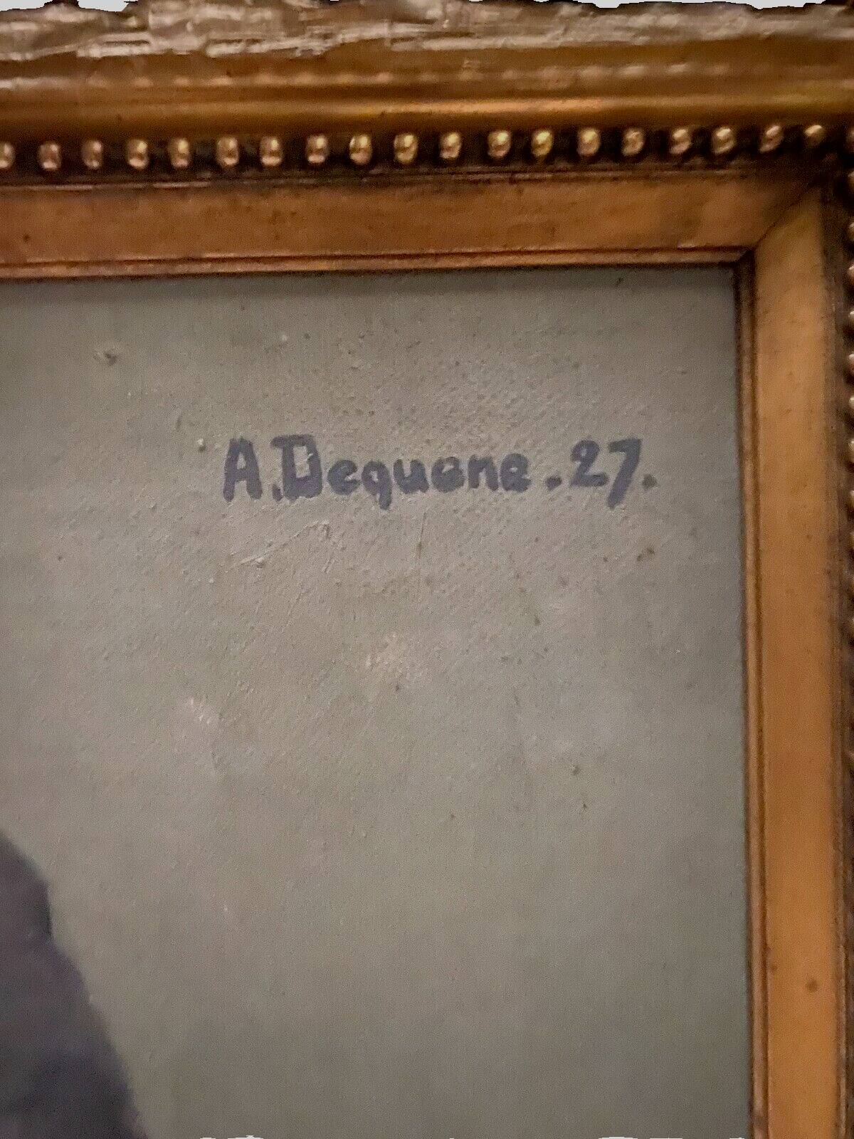 Oil on canvas "portrait of a woman" by dequene albert 20th century