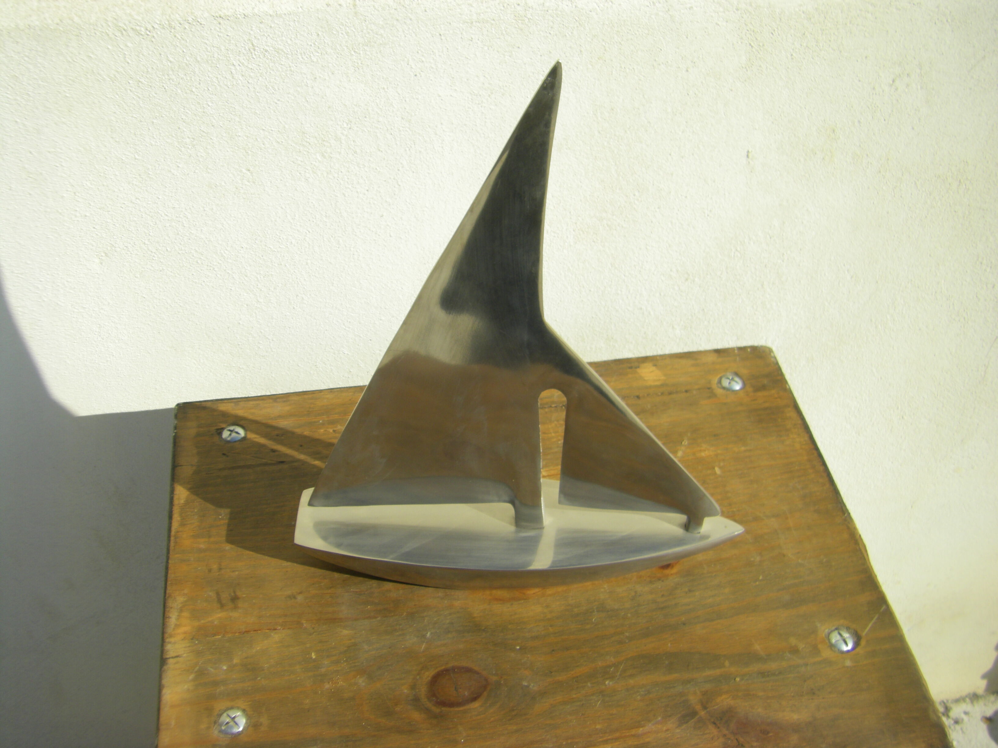 Sailboat brushed aluminum design