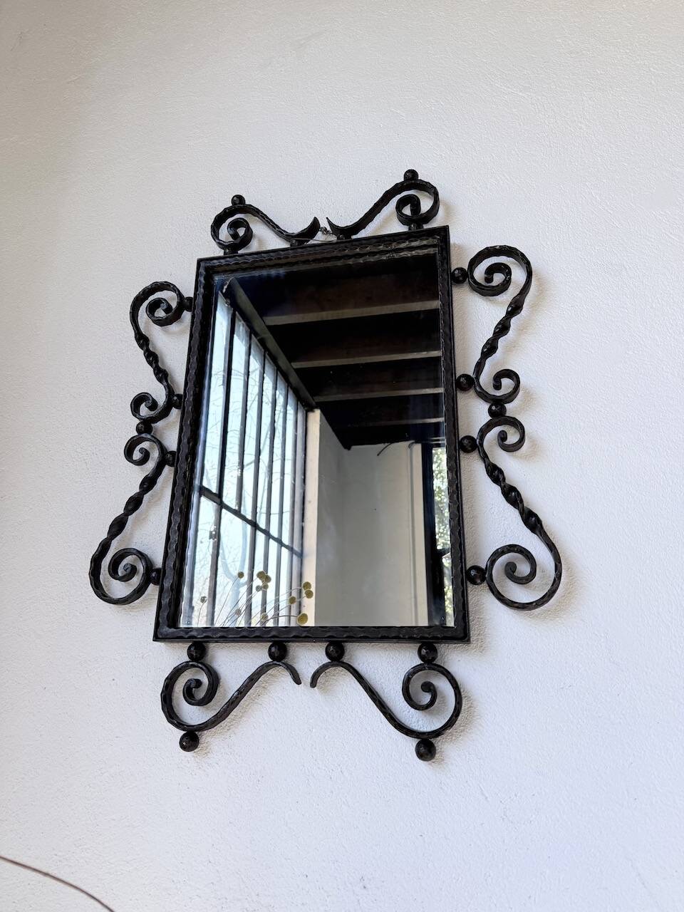 Brutalist wrought iron mirror 1940