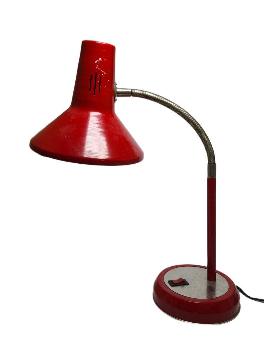 Vintage Polish bedside lamp in glass and metal, 1980s