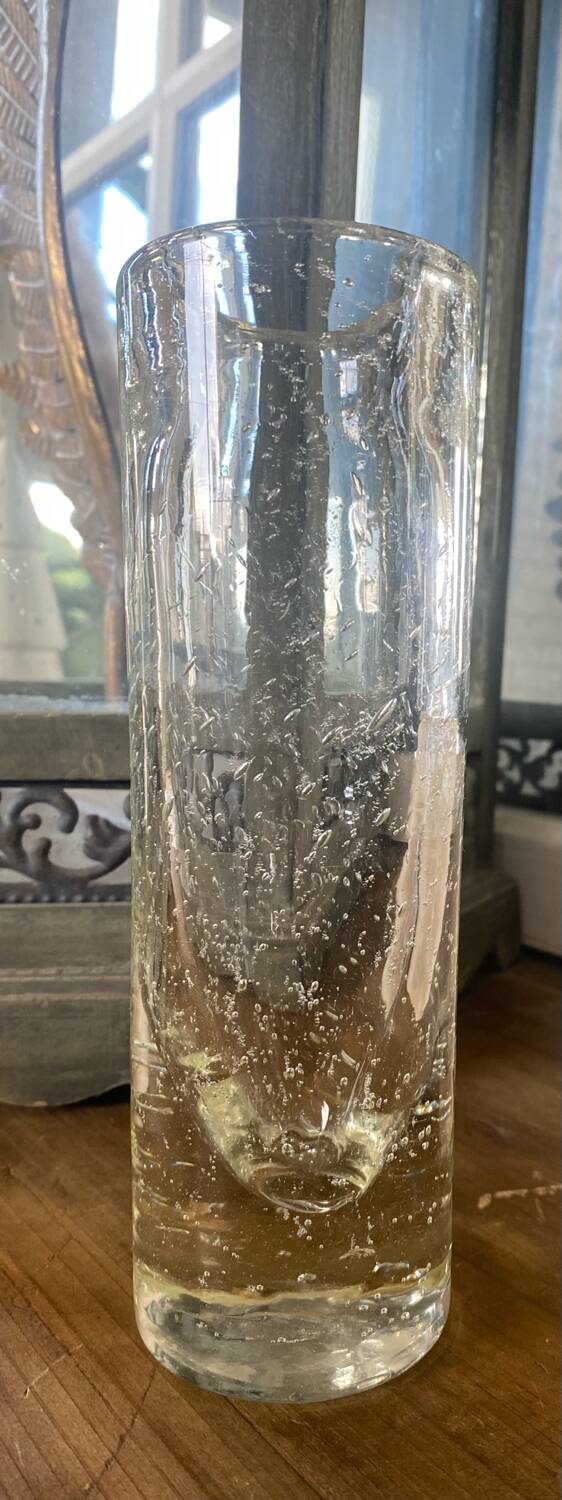 Vintage bubbled glass vase, 1970