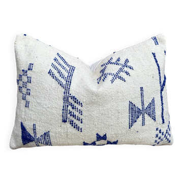 Handmade cushion cover in Berber wool: Moroccan Kilim cushion
