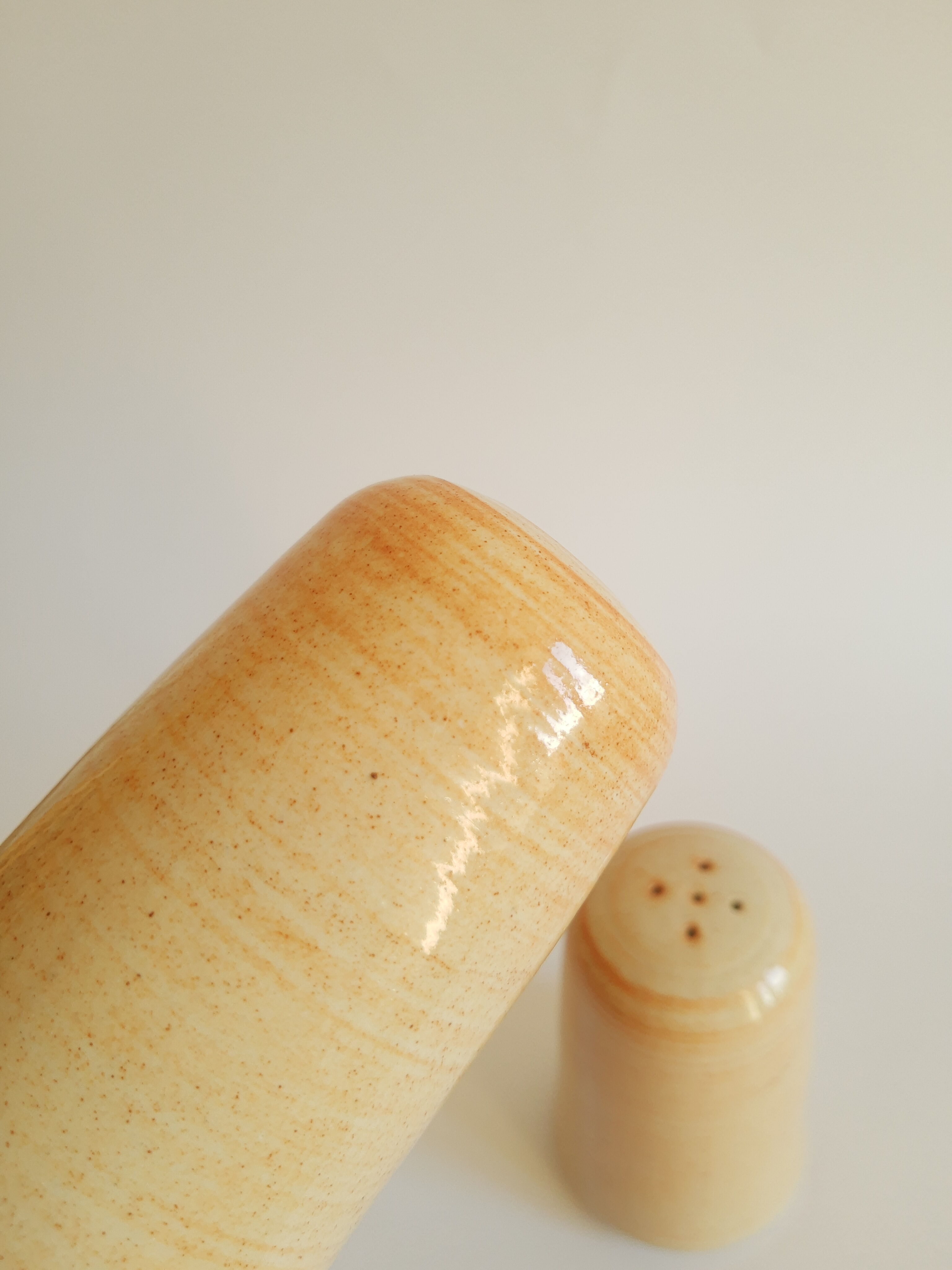 Vintage stoneware salt and pepper shaker set