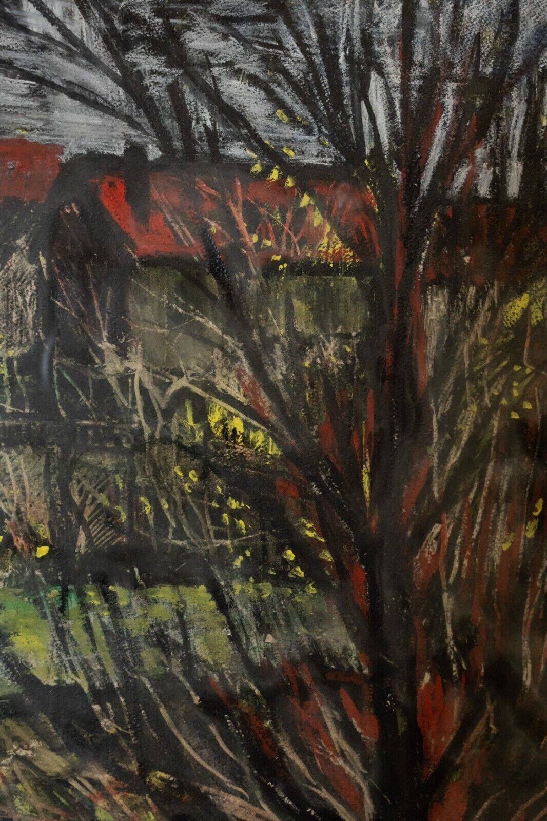 Watercolor on cardboard by Chab XXth tree 1947