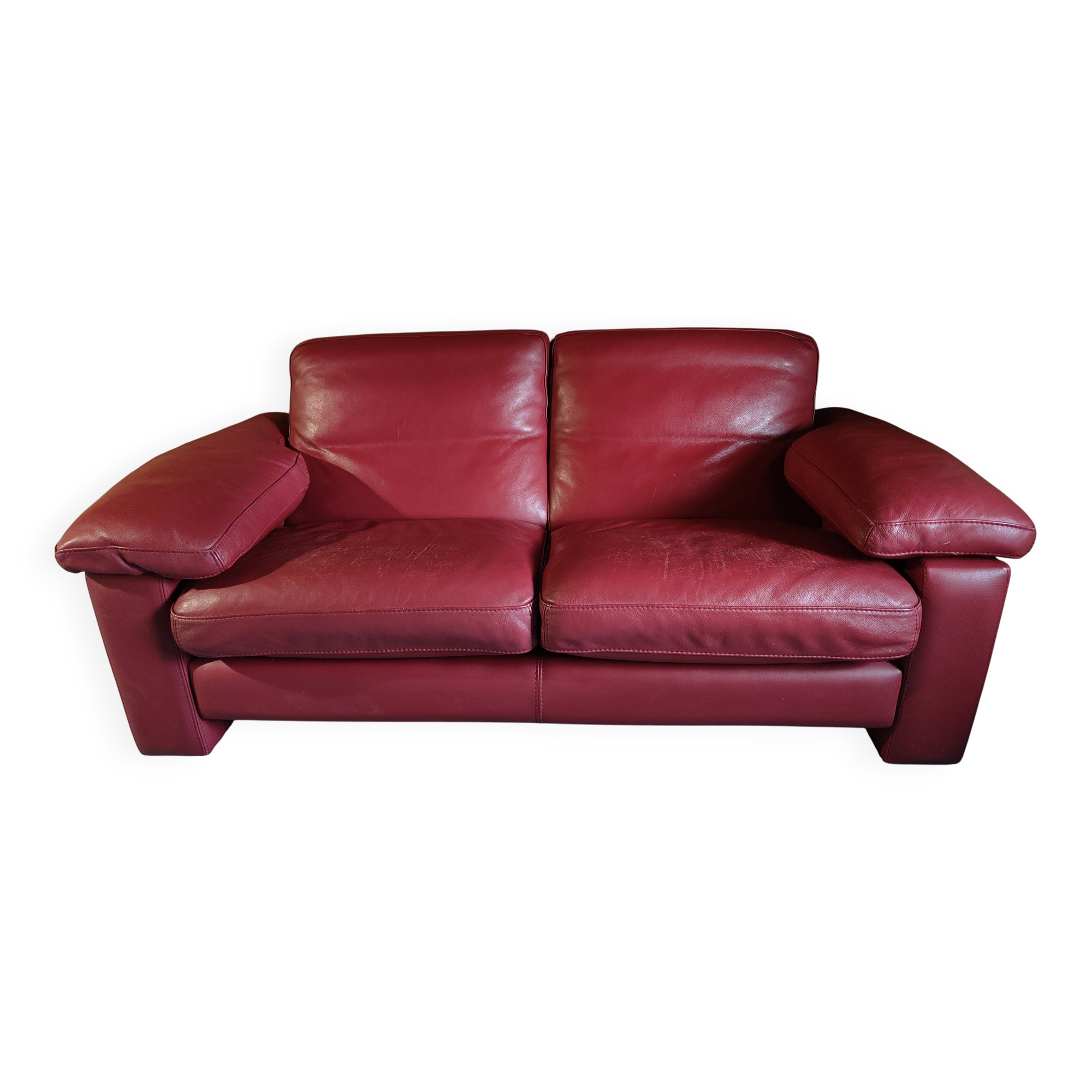 Duvivier leather two-seater sofa