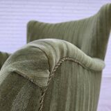 1960s, Danish armchair, original green furniture velour.