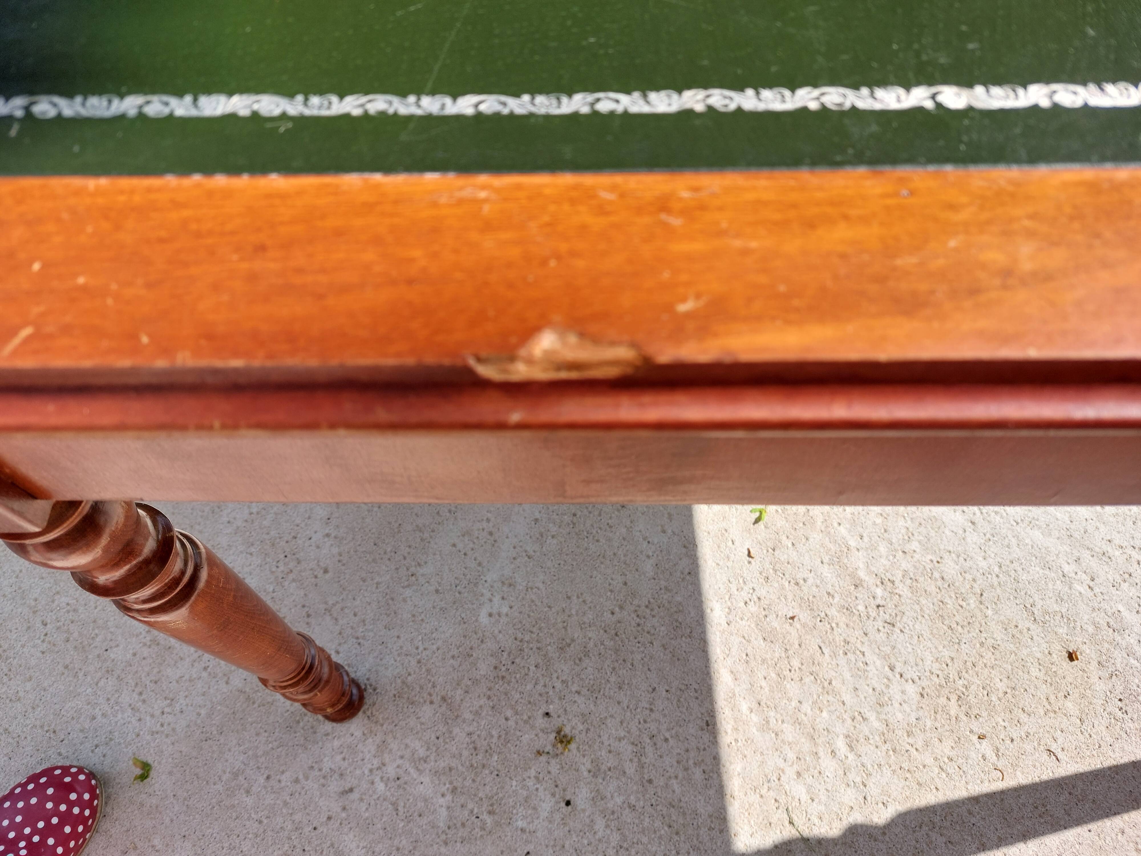 Desk green leather top