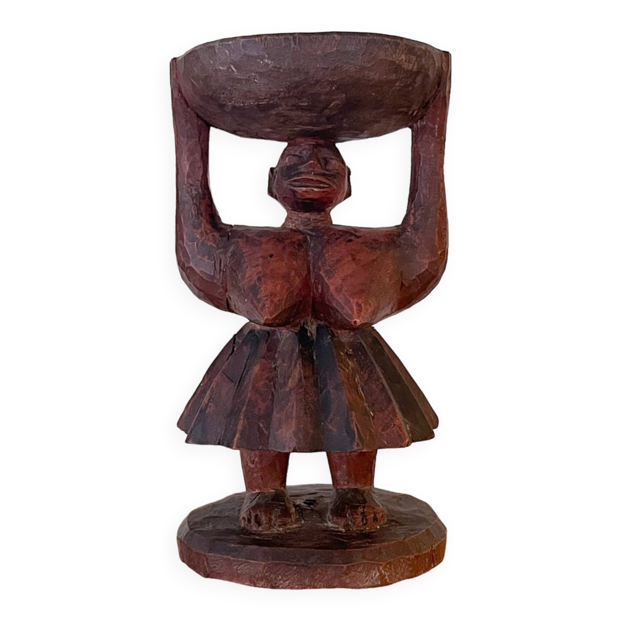 Wooden cup - Woman with pleated skirt (Burkina Faso)