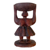 Wooden cup - Woman with pleated skirt (Burkina Faso)