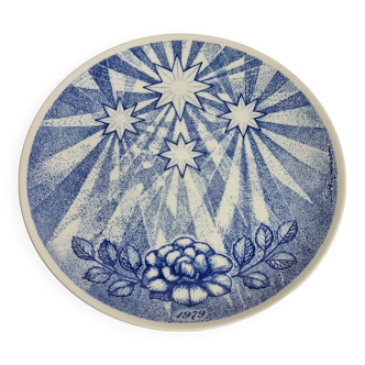Assiette de Noël Gustavsberg "Jultallrik 9" 1979, design par Sven Jonson, édition limitée, 20 cm