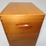 old mortised box in light varnished wood