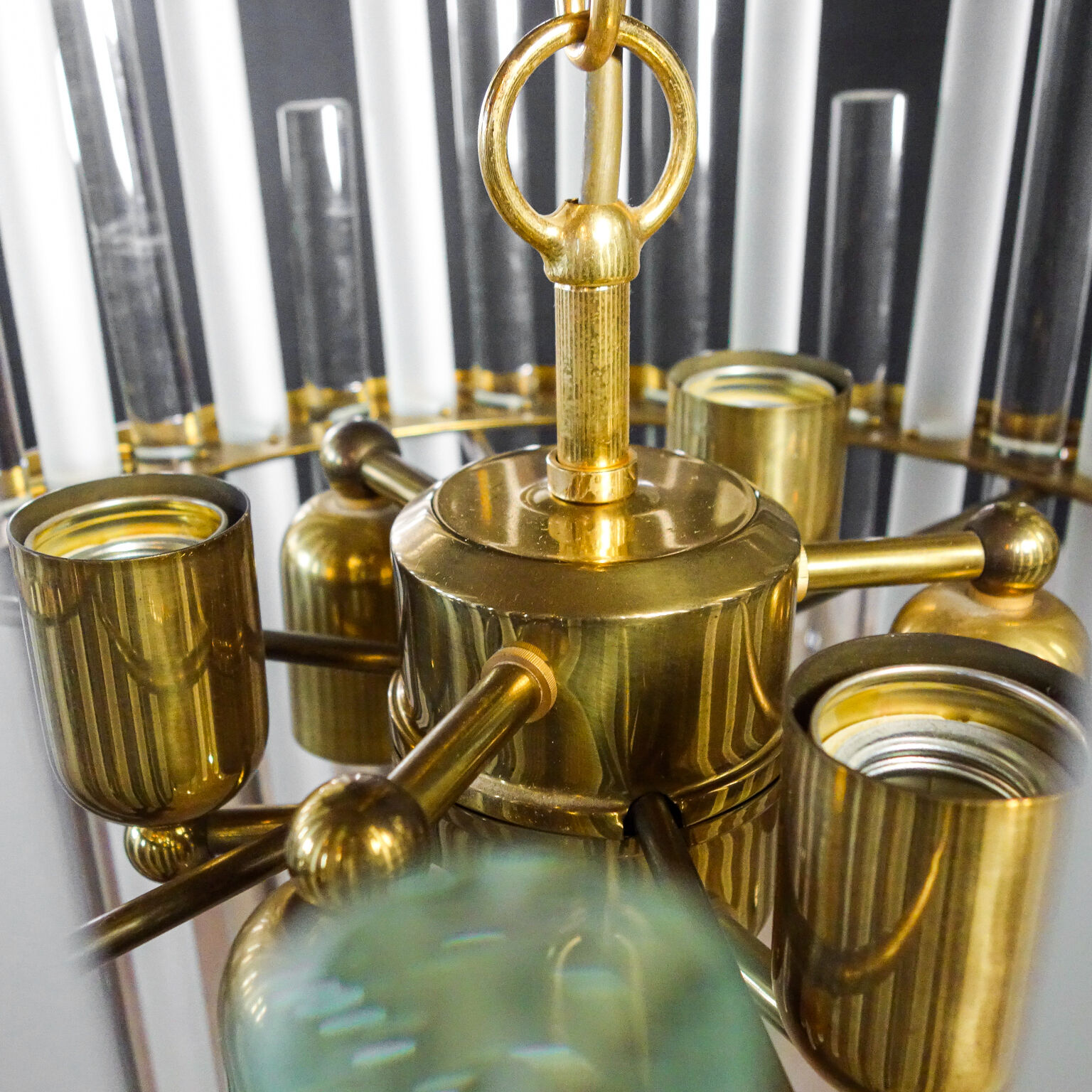 Vintage christoph palme design chandelier - glass pegs - 1960s