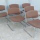 Set of 6 vintage low chrome metal chairs