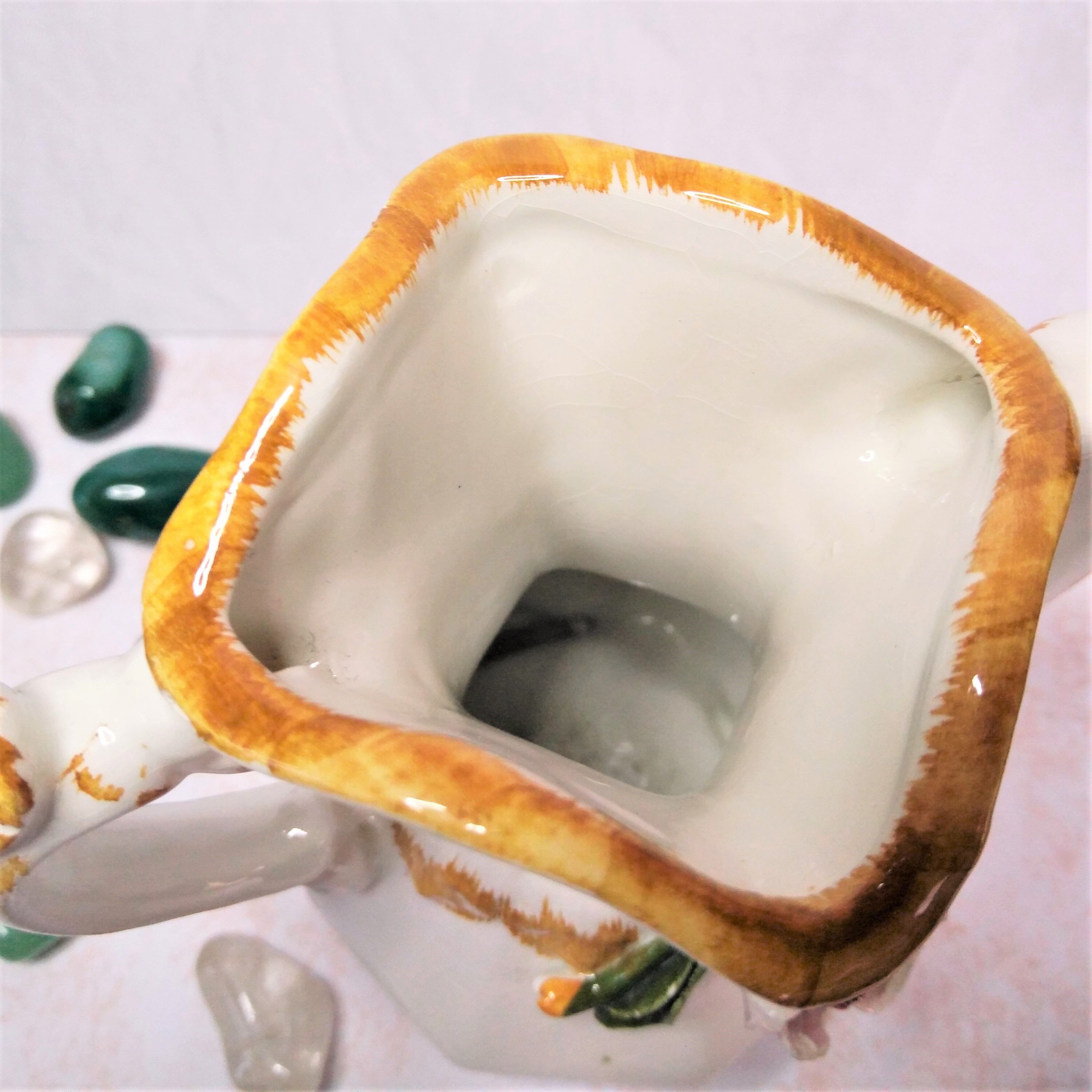 Vase soliflore, earthenware, signed Bassano, floral decoration