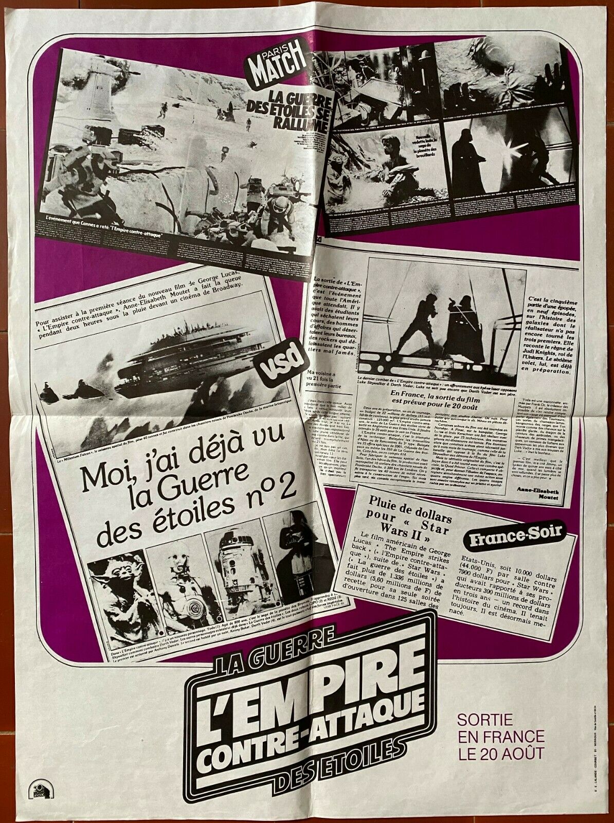 Original movie poster "The Empire Strikes Back" Star Wars 60x80cm 1980