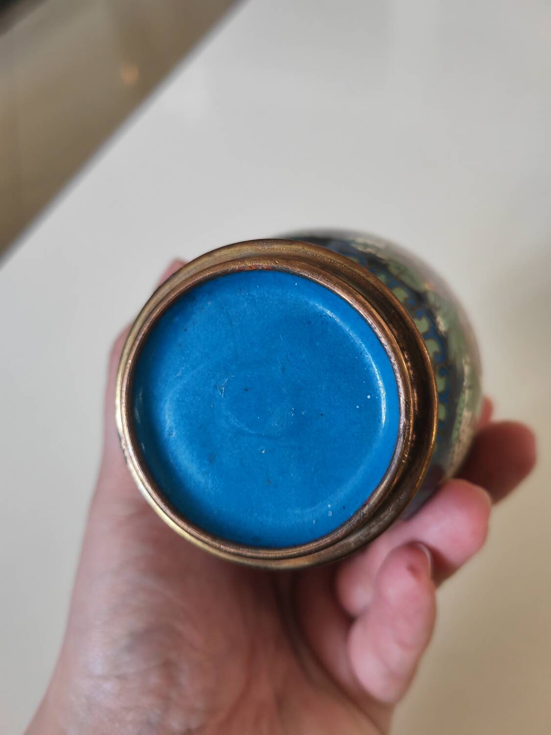 Cloisonné enamel vase