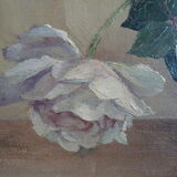 Peinture huile sur toile de Georges Danset "Bouquet de Roses"