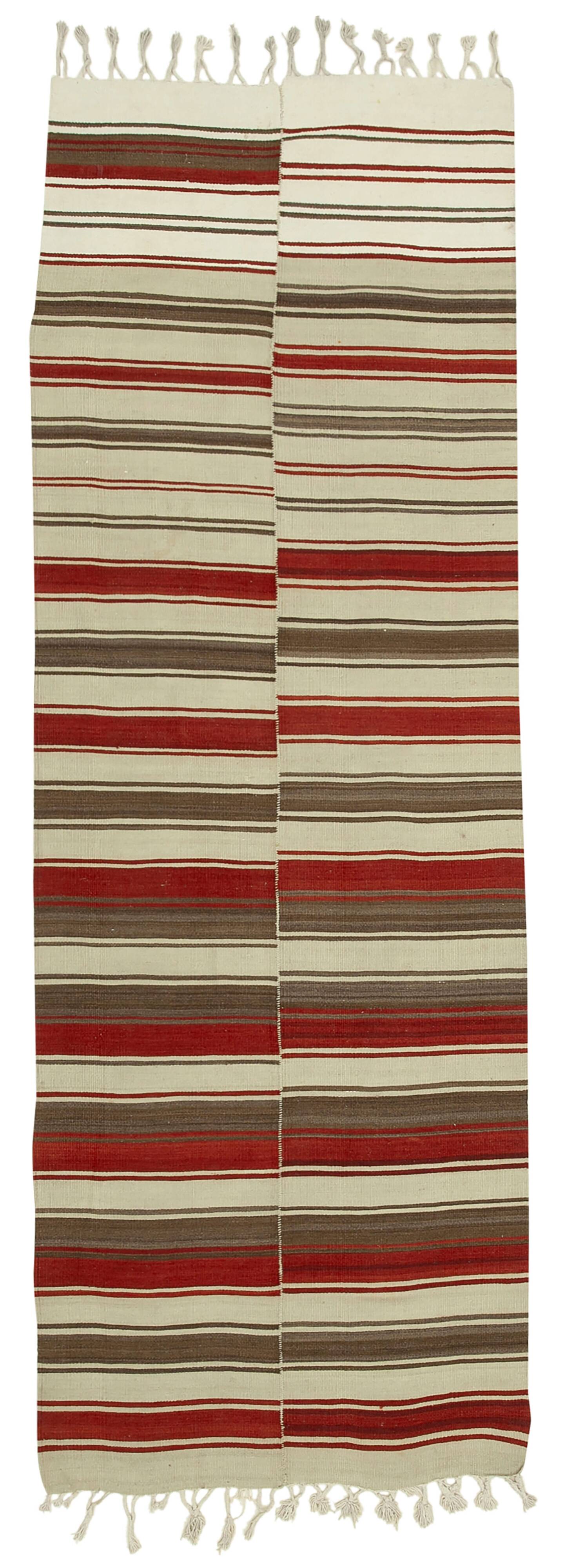 Turkish Handmade Vintage Anatolian Kilim 111 cm x 330 cm
