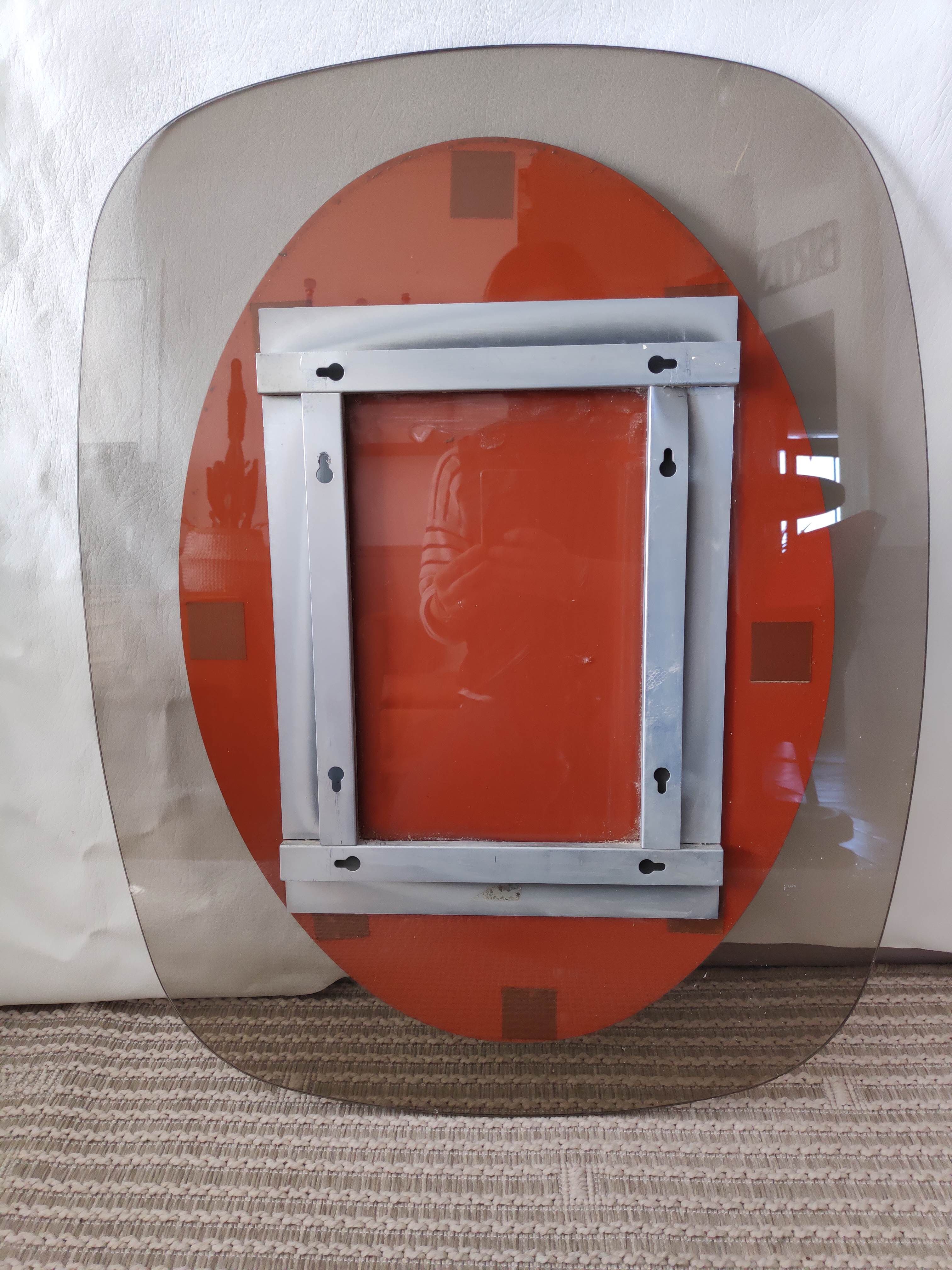 Mirror vintage plexi smoked 70 x 55cm