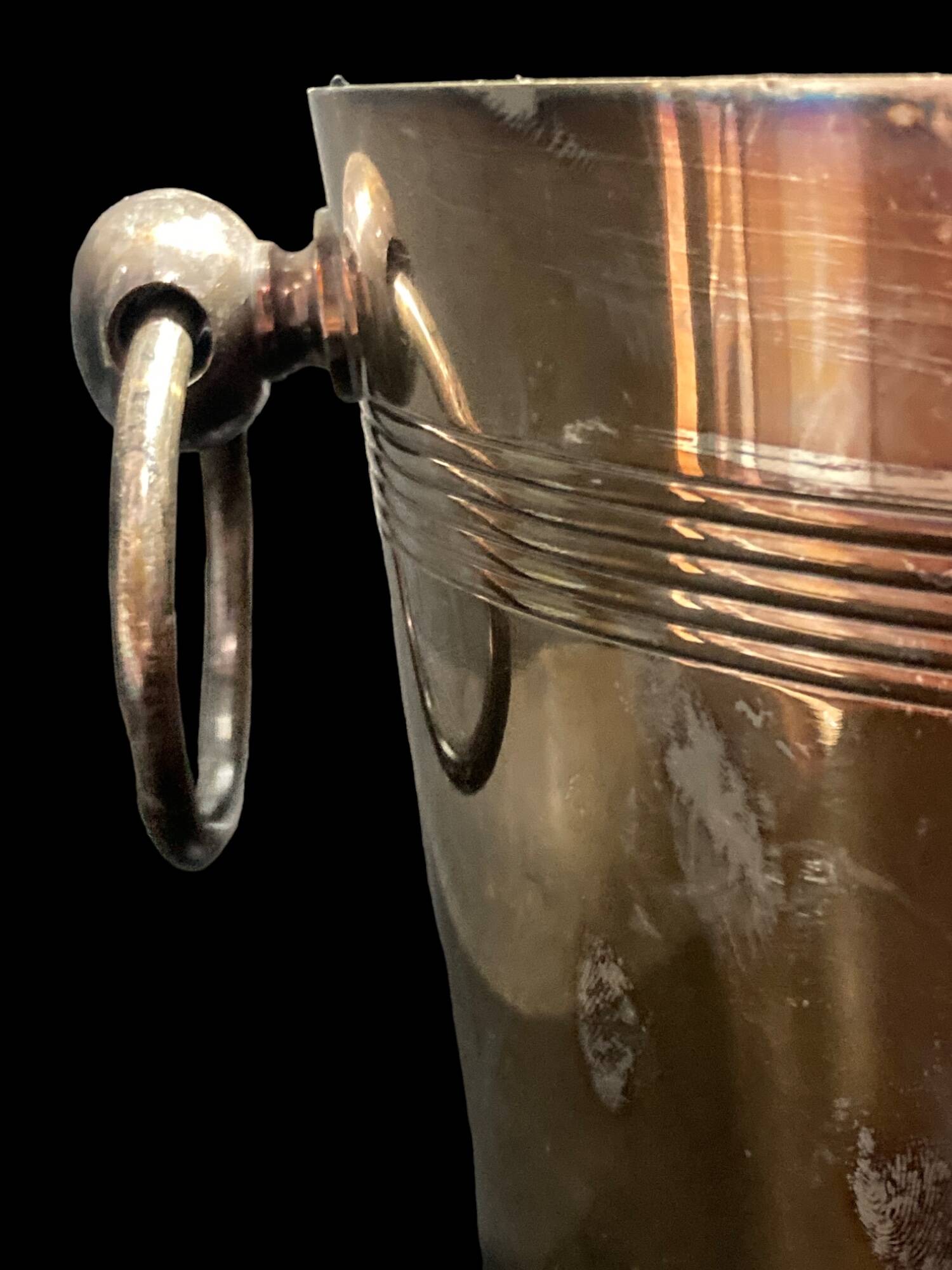 Silver metal champagne bucket