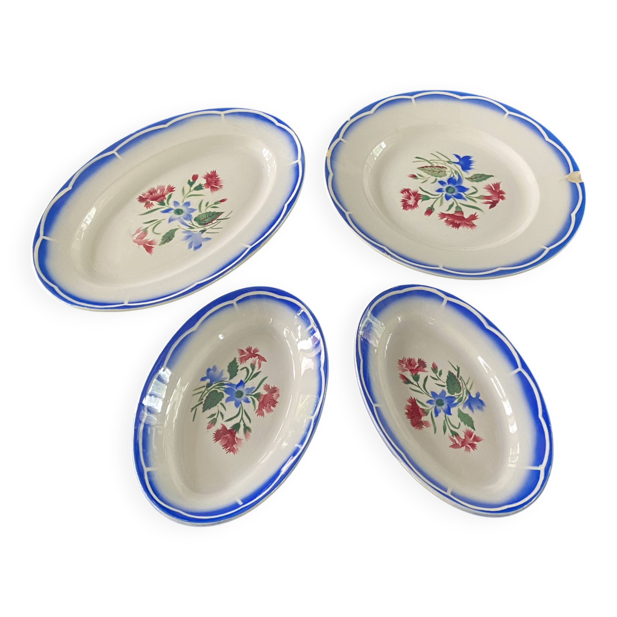 Série de 4 plats Digoin Sarreguemines "Elorn"