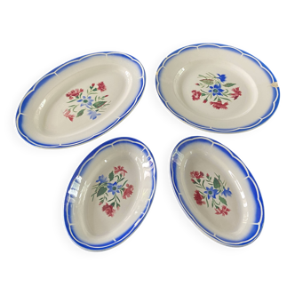 Série de 4 plats Digoin Sarreguemines "Elorn"