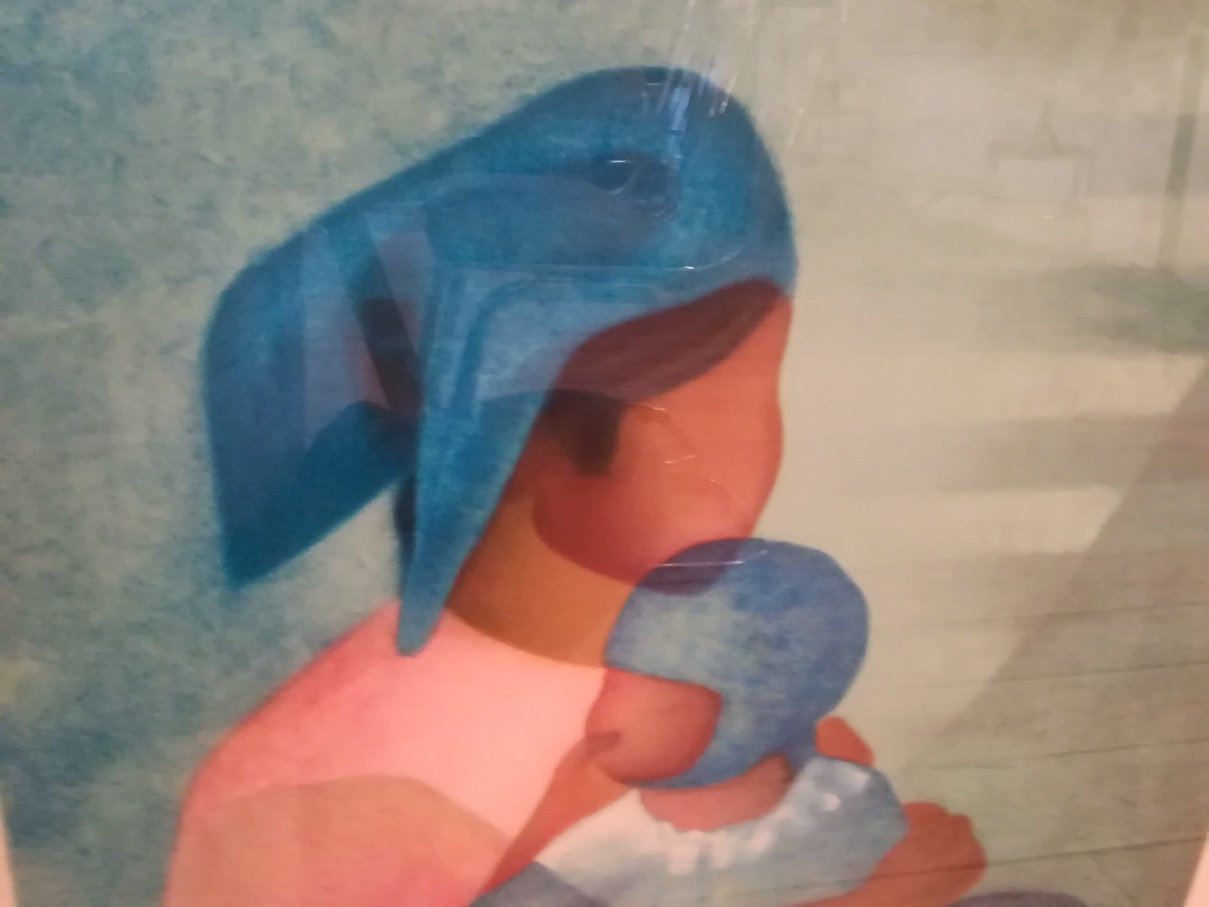 Lithography of Louis Toffoli "pink motherhood"