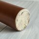 Decorative brown ceramic bottle.