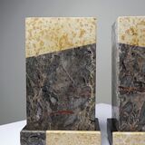 Pair of bookends, Art Deco fireplace decoration in antique marble from the 1920s-1930s.