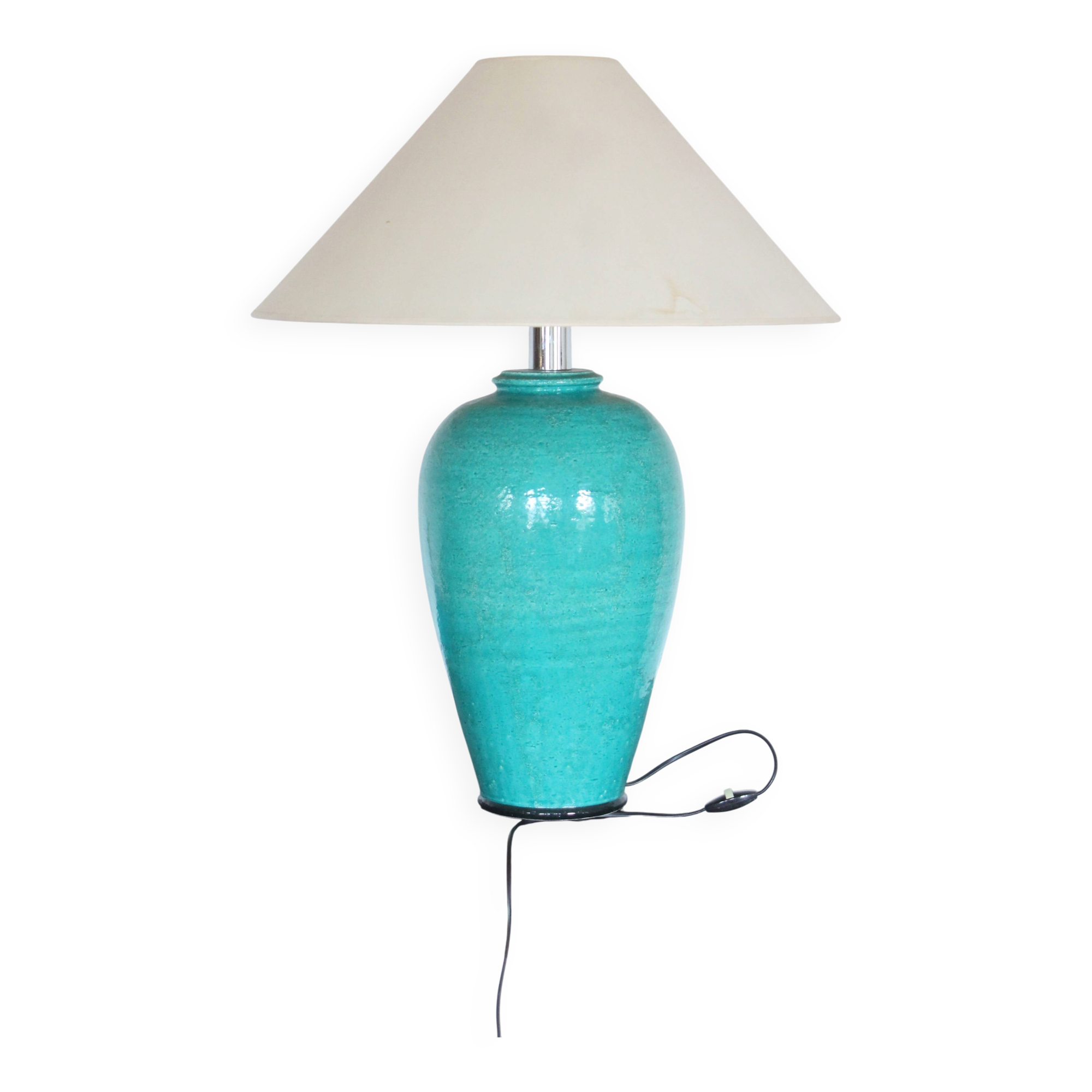 Lampe en céramique turquoise