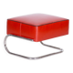 Modern Tubular Stool in Red Leather and Chrome-Plated Steel from Slezák, 1930s